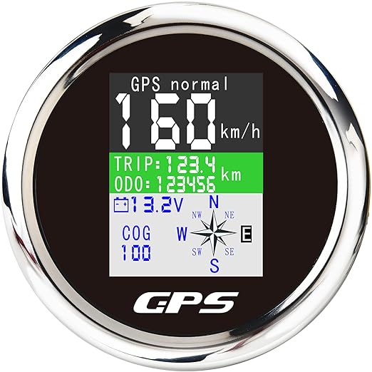GPS Speedometer 3-3/8" 85mm Boat GPS Speedometer Odometer Waterproof Black by MAIMEIMI