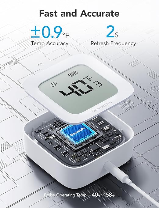 GoveeLife Freezer Thermometer Alarm, Smart Bluetooth Temperature Monitor Sensor - Image 3