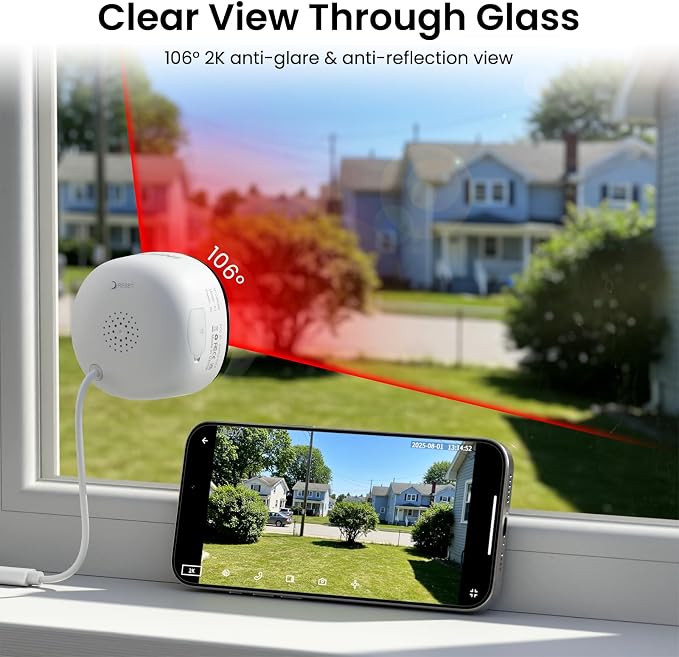 INFIYA 2K Window Cameras for Home Security- 5Ghz & 2.4Ghz WiFi Window Camera - Image 3