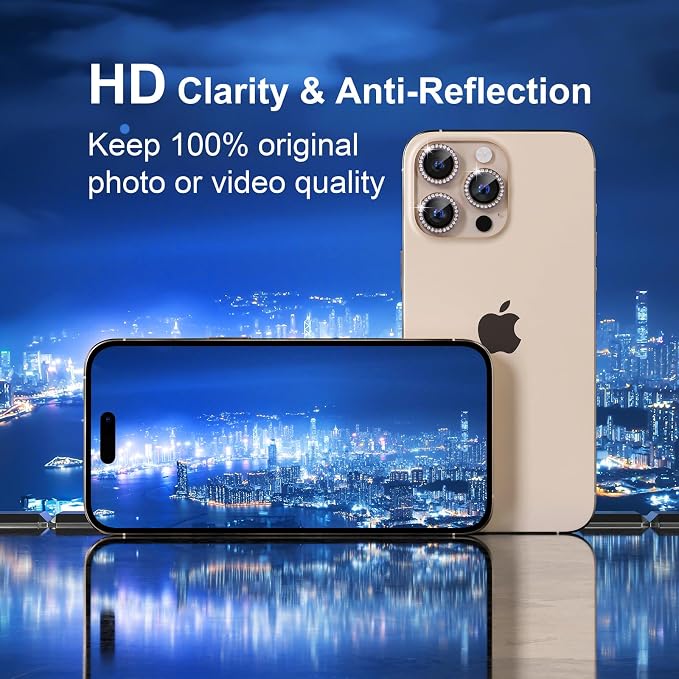 Misea Compatible for iPhone 16 Pro/iPhone 16 Pro Max Camera Lens Protector Bling - Image 4