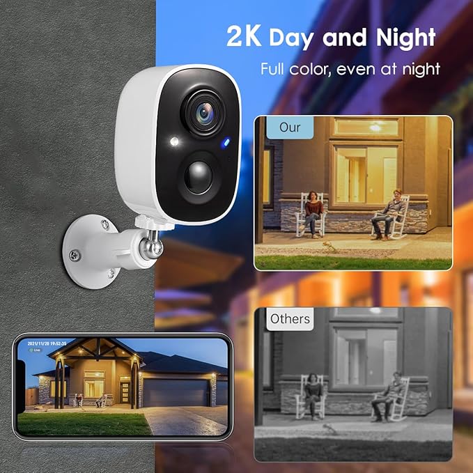 GMK Security Cameras Wireless Outdoor 4 Pack, 2K Battery Powered Cameras - Image 2