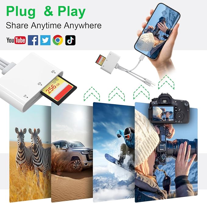 XD Card Reader, SD Card Reader for iPhone, 3 in 1 SD/TF/XD Card Reader Adapter - Image 6