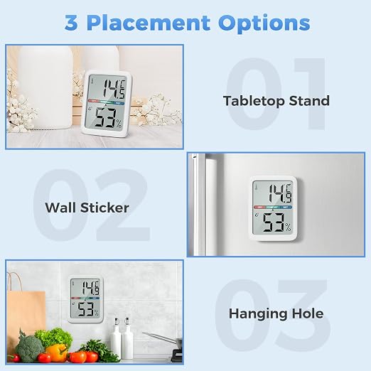 Digital Thermometer Hygrometer, Large LCD Screen Room Thermometer Temperature - Image 6