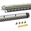 AMPCOM CAT6 Keystone Patch Panel 24-Port 1U by AMPCOM