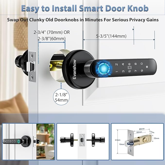 Fingerprint Door Lock Biometric Door Knob - Image 3