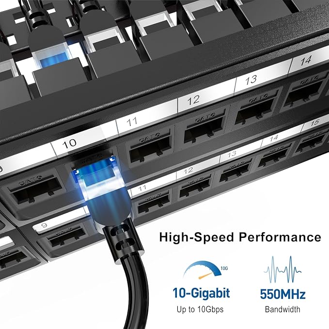 Jadaol 48 Port Patch Panel Rackmount or Wall Mount 19-Inch, 2U Cat 6 Network - Image 2