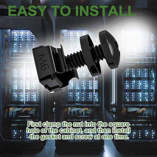 120Pcs M6 x 16mm Rack Mount Cage Nuts, Washers and Self-Locking Cable Ties - Image 4