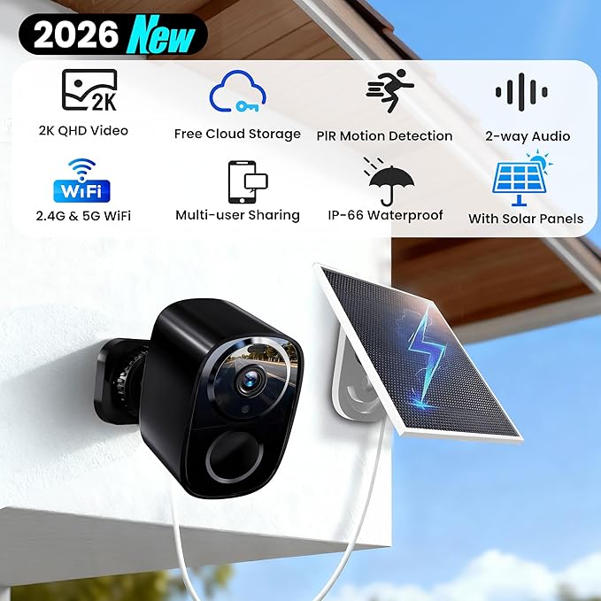 realhide 2026 Upgraded 2K Wireless Outdoor Security Cameras - Image 2