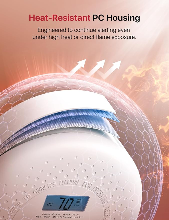X-Sense Smoke Detector Carbon Monoxide Detector Combo, 10-Year Battery Smoke - Image 5
