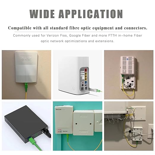 30ft SC/APC to SC/APC Fiber Optic Internet Cable, Single Mode Fiber Patch Cable - Image 2