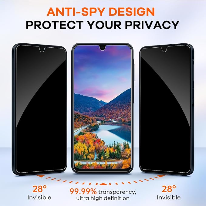 3+3 Pack for Samsung Galaxy A15 5G Privacy Screen Protector & Phone Camera Lens - Image 4
