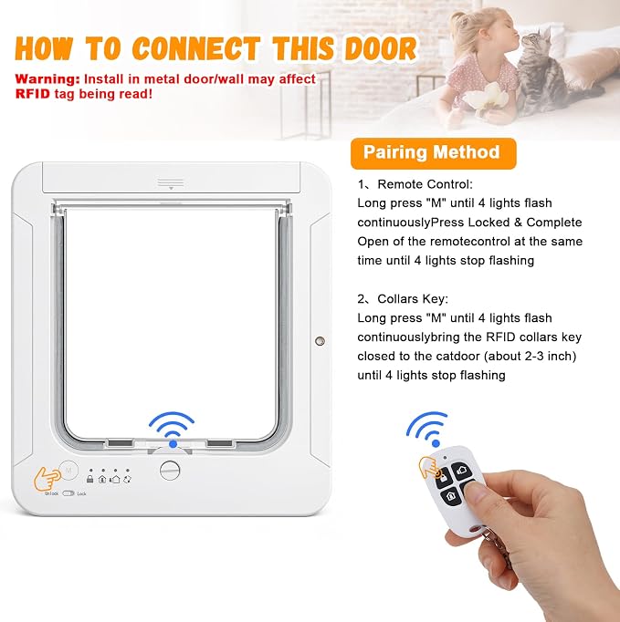 Smart Cat Door for Interior & Exterior, RFID Cat Pet Door - Image 4