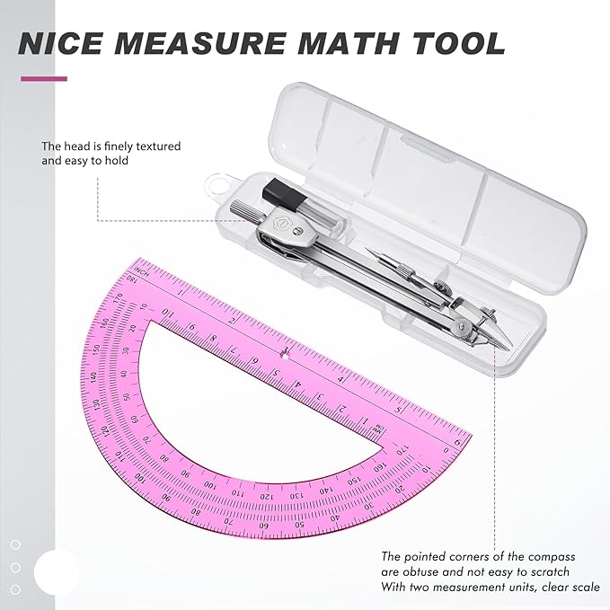 EBOOT Student Geometry Math Set, Drawing Compass and 6 Inch Swing Arm - Image 2