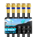 Coaxial Cable 1.5ft 5 Pack, RG6 Coax Cable Cord Extender by Unknown