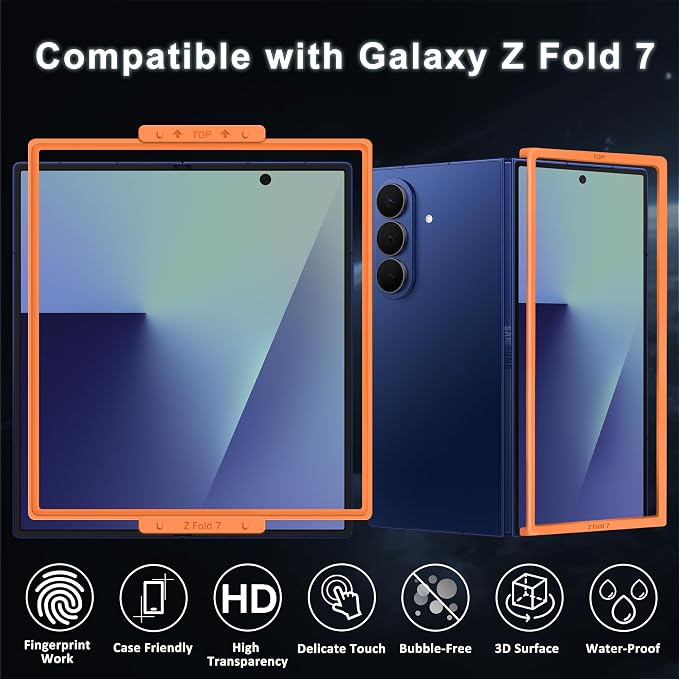 9 Pack for Samsung Galaxy Z Fold 7 Screen Protector, 3 Pac Inside Soft Film + 3 - Image 8