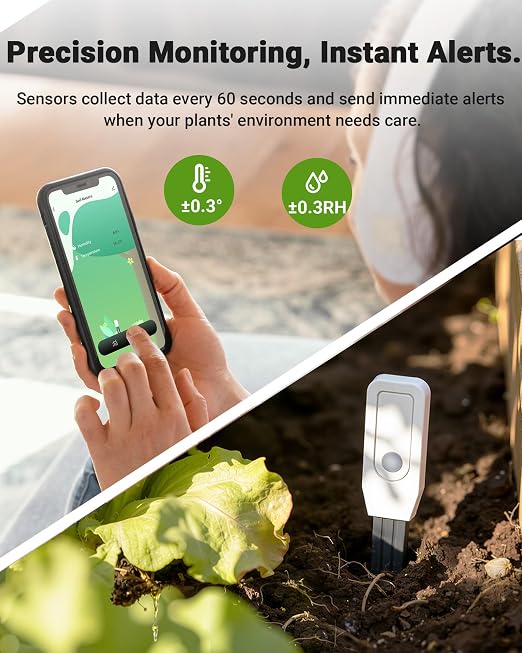 Smart WiFi Soil Moisture Meter for Plants, 2-in-1 Sensor - Image 4