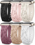 SNBLK 6 Pack Floral Engraved Bands Compatible by SNBLK