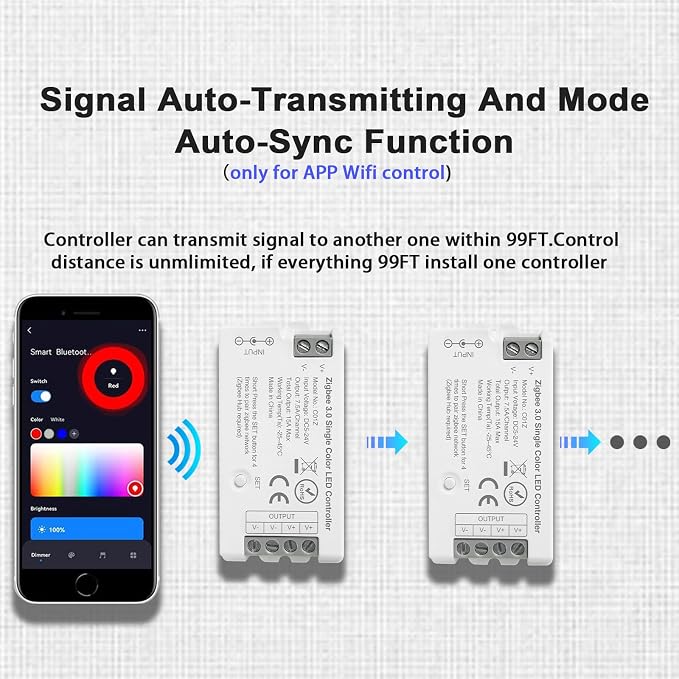 Tuya Zigbee 3.0 Single Color LED Strip Controller PWM Dimmer 2 Pin V+ V- DC 5V - Image 5