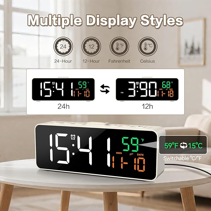Netzu 3-in-1 Small Digital Clocks - Image 2