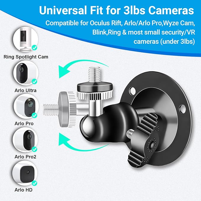 Security Wall Mount 5 Pcs Metal Outdoor Indoor Camera Bracket Mount - Image 8