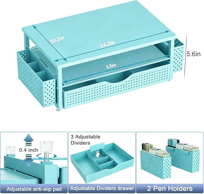 Spacrea Desk Organizer and Accessories, Computer Monitor Stand Riser - Image 5