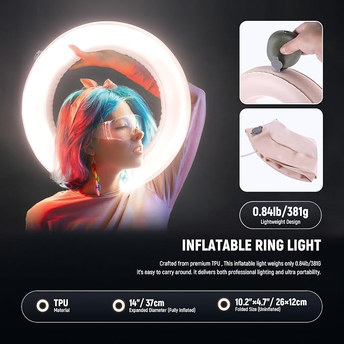 NEEWER 14" Inflatable Large Ring Light - Image 5