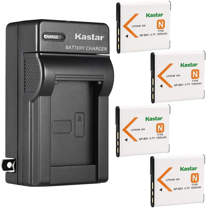 Kastar 4-Pack Battery and AC Wall Charger Replacement by Kastar