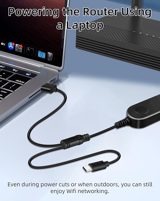 Dual Port USB A & USB C 5V to 12V DC 5.5x2.1mm Step Up Converter Cable - Image 3