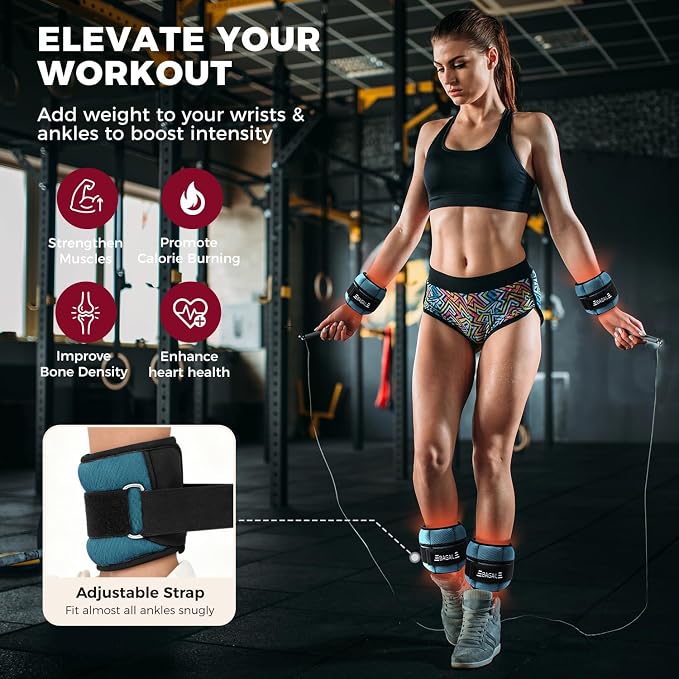 BAGAIL Ankle Wrist Weights for Women & Men, One Pair of 1/2/4/6/8/10 LBS - Image 4