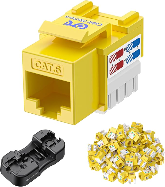 Cable Matters 25-Pack 10Gbps Cat6 Keystone Jacks, RJ45 Keystone Jack, Ethernet by CableMatters