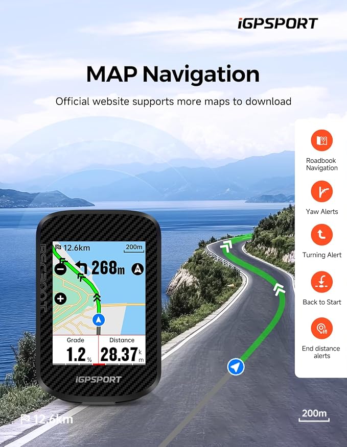 iGPSPORT BSC300T Wireless Bike Computer GPS, Touchscreen Offline MAP Navigation - Image 6
