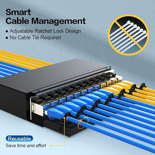 Patch Panel 12 Port Cat6a Keystone Patch Panel STP Shielded Network Patch Patch - Image 2