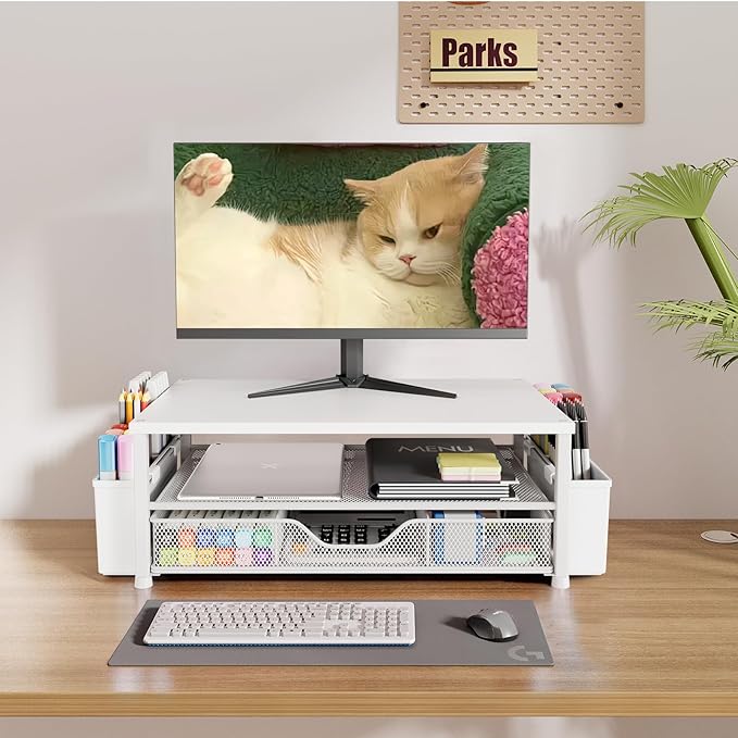 OPNICE Desk Organizers and Accessories, 2-Tier Computer Monitor Stand Riser - Image 4
