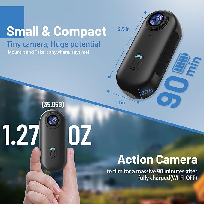 Intepoll Upgraded Image Stabilization 4K 64GB Mini Body Camera, POV PRO Action - Image 2
