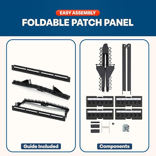 Everest RJ45 24 Port Cat6 / 6A Patch Panel – Modular 6-Port Removable Panels - Image 7