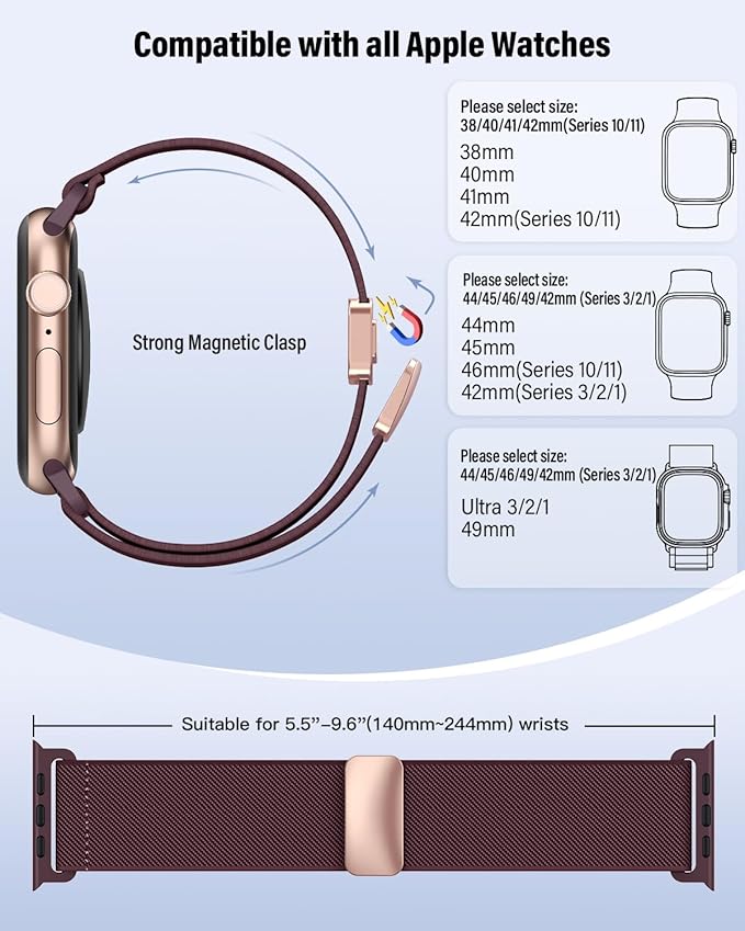 Stretchy Band Compatible with Apple Watch Bands 40mm 38mm 41mm 42mm 44mm 45mm - Image 2