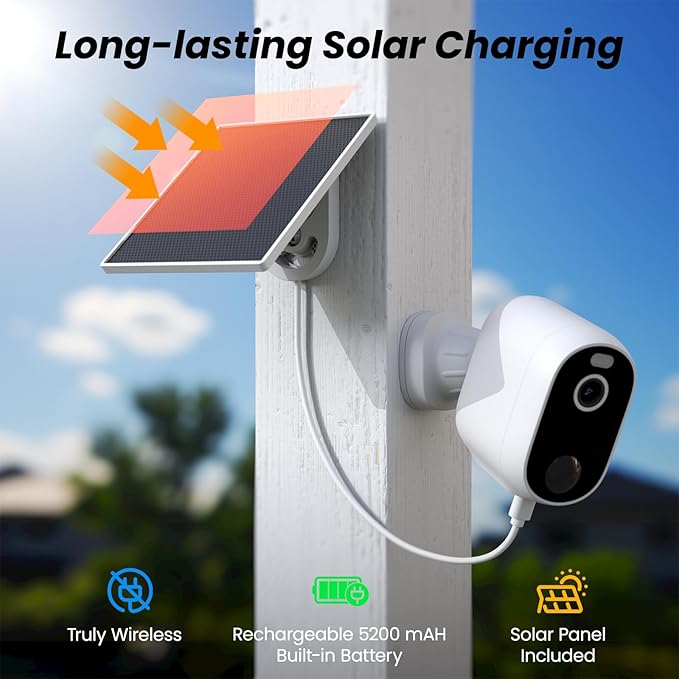 INFIYA Security Cameras Wireless Outdoor-Solar&Battery Powered 2K 2.4G Cameras - Image 3