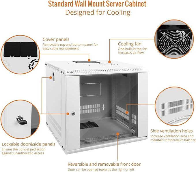 Tecmojo 9U Wall Mount Rack Network Cabinet - Image 3