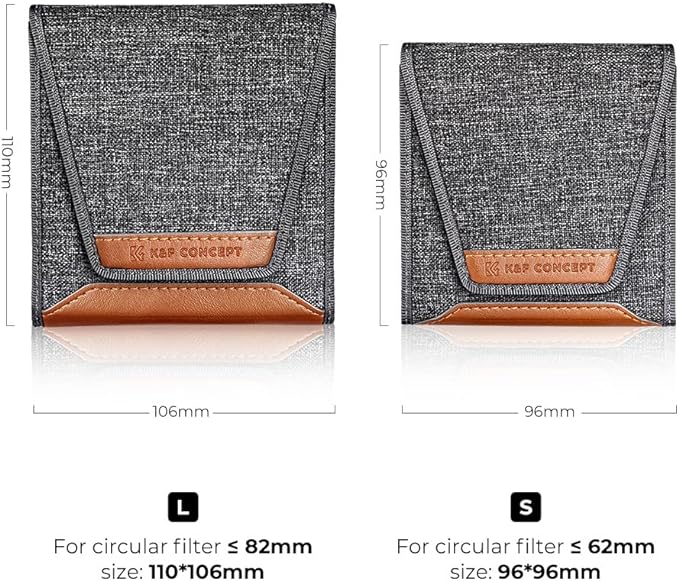 K&F CONCEPT Lens Filter Pouch, Lens Filter Case 3 Pocket Professional - Image 4