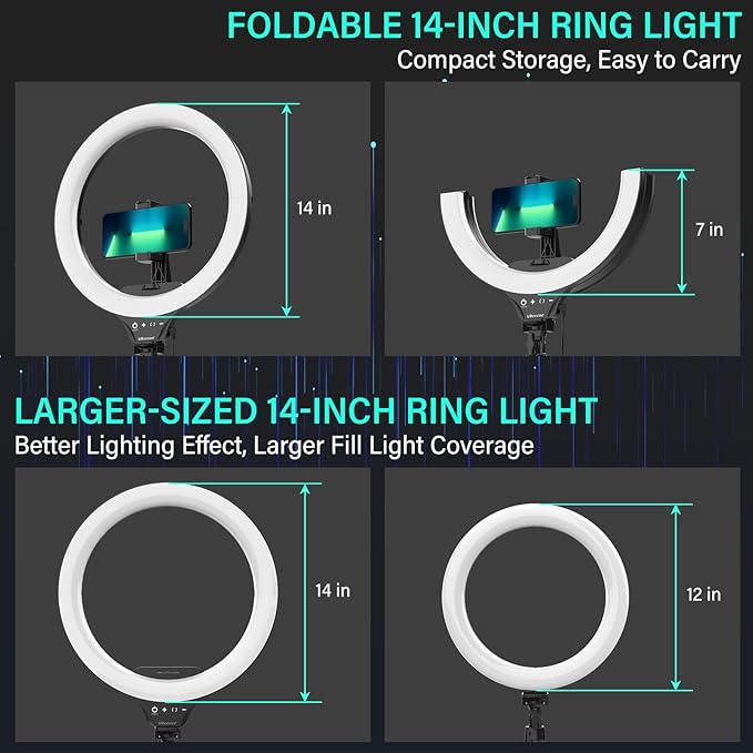 UBeesize 14'' LED Foldable Ring Light - Image 2