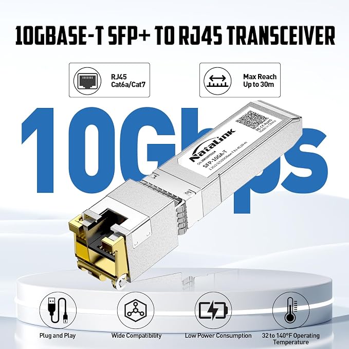 10G SFP+ to RJ45 Transceiver, Auto-Negotiation Copper SFP to Ethernet Module - Image 2