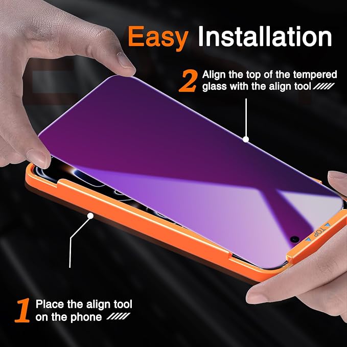 Milomdoi 3 Pack Gradient Colorful Privacy Screen Protector - Image 3