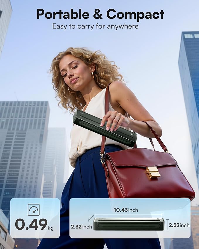 D90E Inkless Portable Printer for Travel, Supports 8.5 x 11 Inch Thermal Paper - Image 4