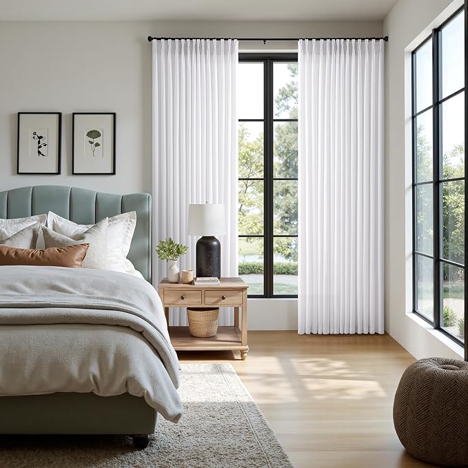 Memory Trained Pinch Pleated Curtains 92 Inches Long, Viral Linen Pinch Pleat - Image 2