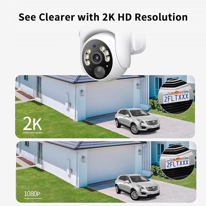 SEHMUA 2K Solar Security Cameras Wireless Outdoor, 2 Pack 360° View Pan/Tilt - Image 3