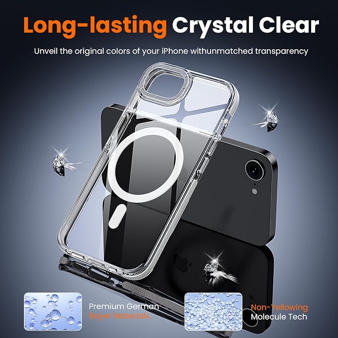 toushion 3 in 1 for iPhone 16E/17E Case Clear, Shockproof Guard Corners - Image 4
