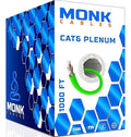 MONK CABLES | CAT6 Plenum Cable 1000ft | UTP, 550MHz | DSX-8000 Certified | by MONKCABLES