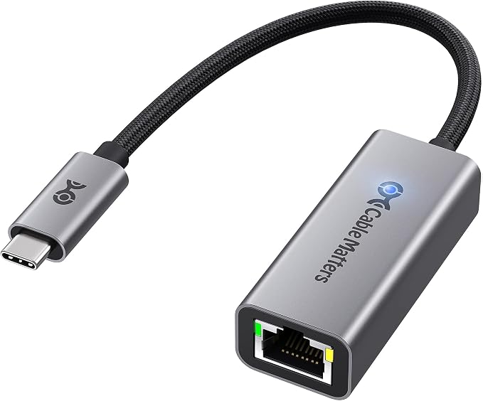 Cable Matters USB C to 5Gb Ethernet Adapter, 5 Gigabit Network Speed, USB C to by CableMatters