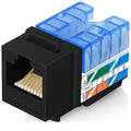 Everest 90° Angled RJ45 Cat5e Keystone Jacks 20-Pack in Black by EverestMediaSolutions