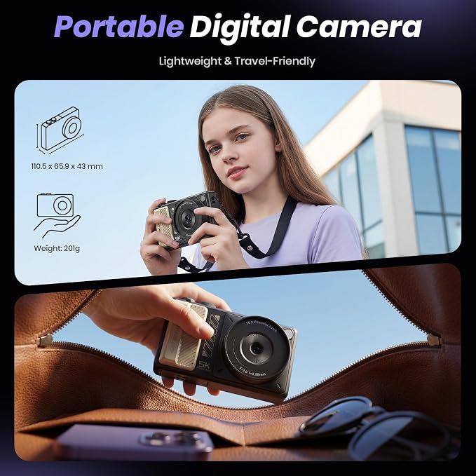 5K Digital Camera for Photography, 2026 Latest 80MP Autofocus WiFi Vlogging - Image 7